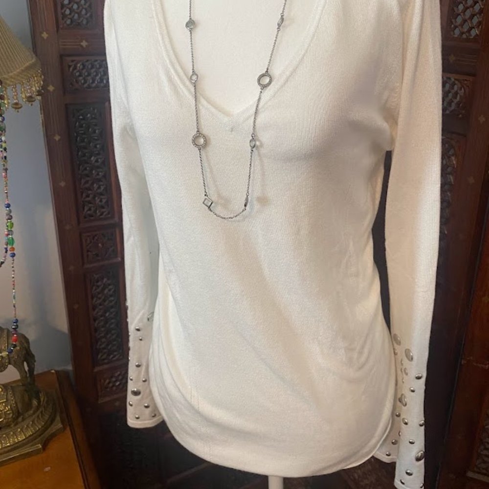 INC White Bell Sleeve Sweater - Size M